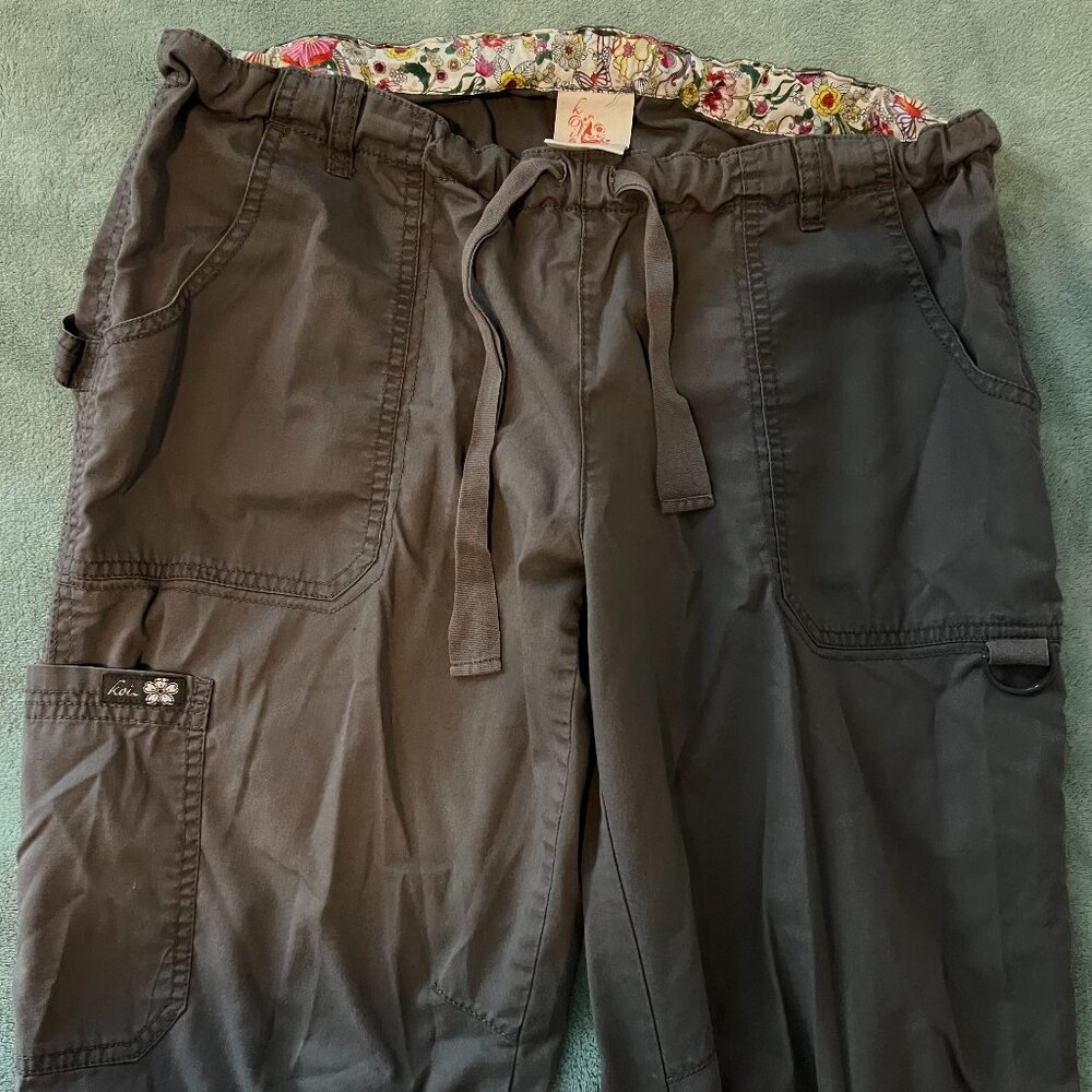 Floral detail parachute pants